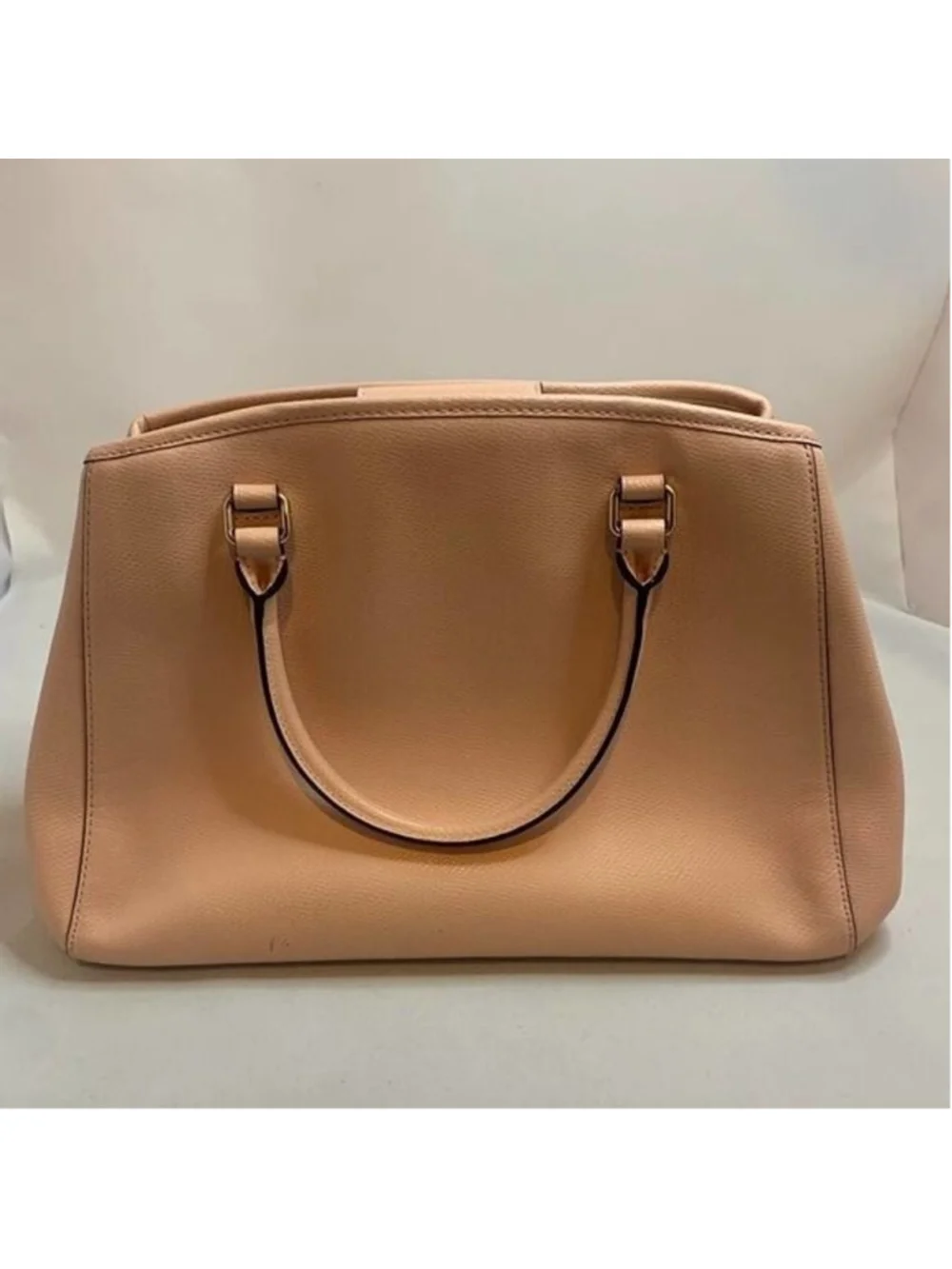 Coach Leather Margot Carryall Crossbody Satchel for Women Peach Preowned